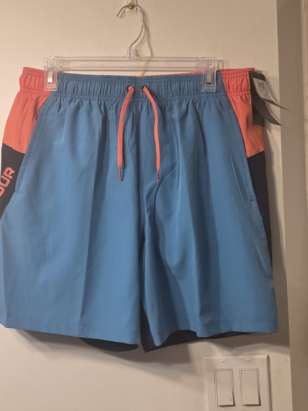 Under Armour Blue and Coral Mens Swim Shorts